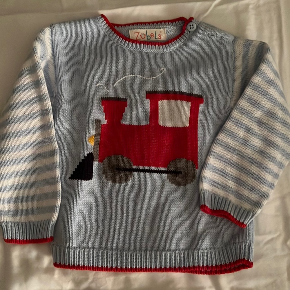 Little boy’s train sweater